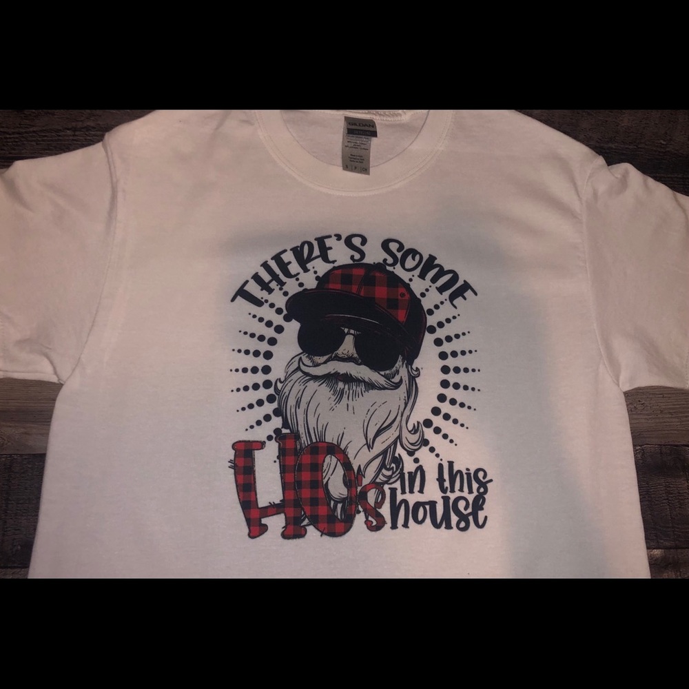 Christmas Shirt Santa Theres Some Hos In The House